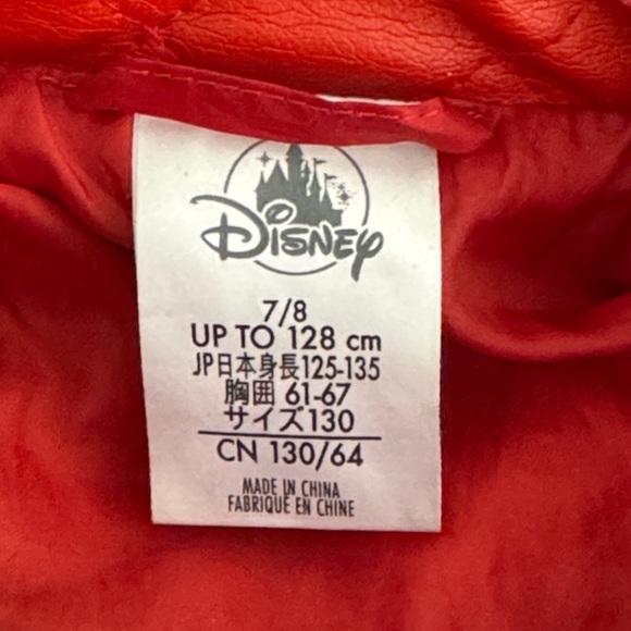 Disney Marvel‎ Spider-Man Faux Leather Red Biker Jacket Coat Size 7/8 Kids - Picture 4 of 9
